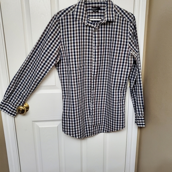 Bar III Men's Black, Blue and White Checkered Shirt  - No Holes or Stains - Picture 1 of 5